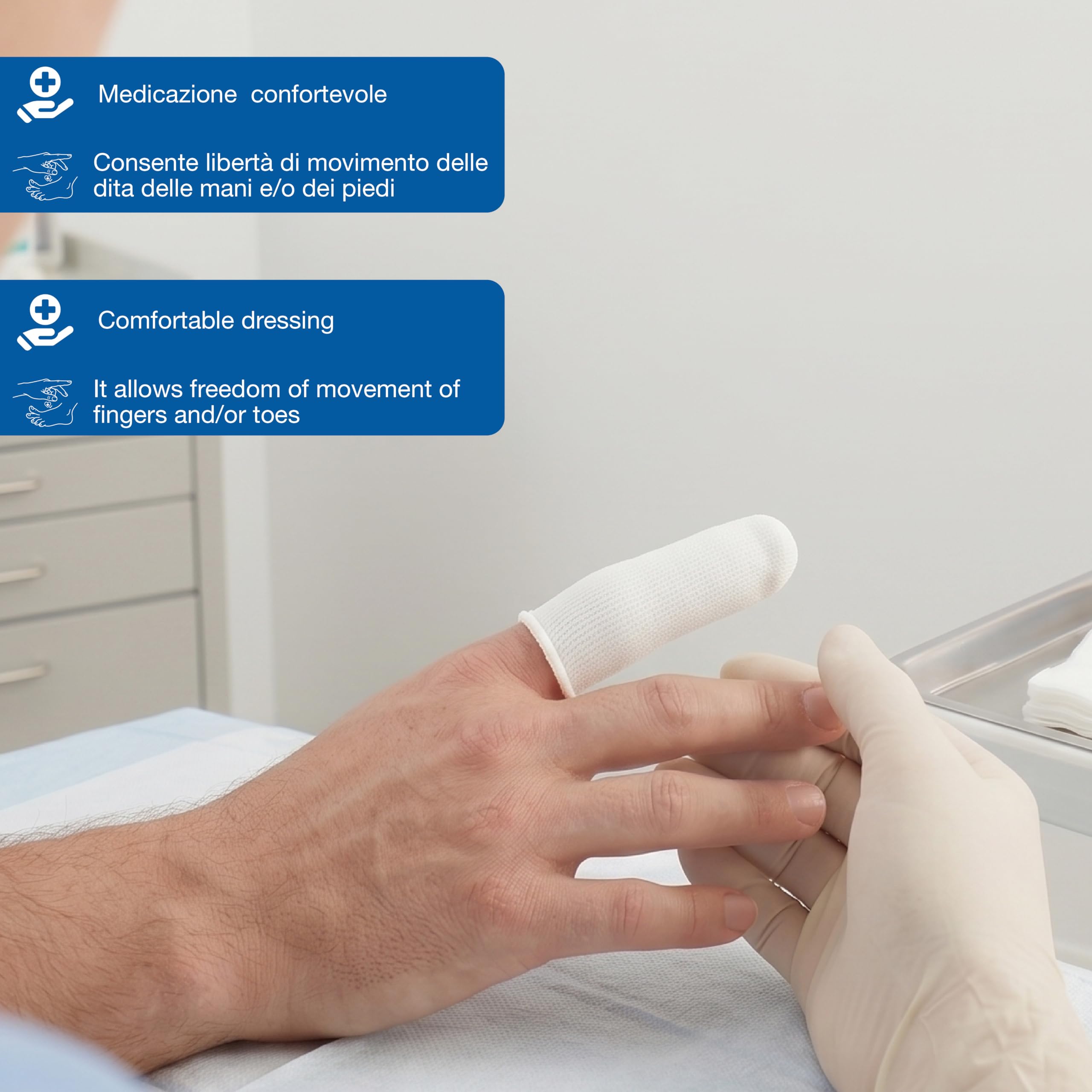3M - Adaptic digit medicazione non aderente sterile per dita mani misura media, confezione da 10 pezzi, MAD013