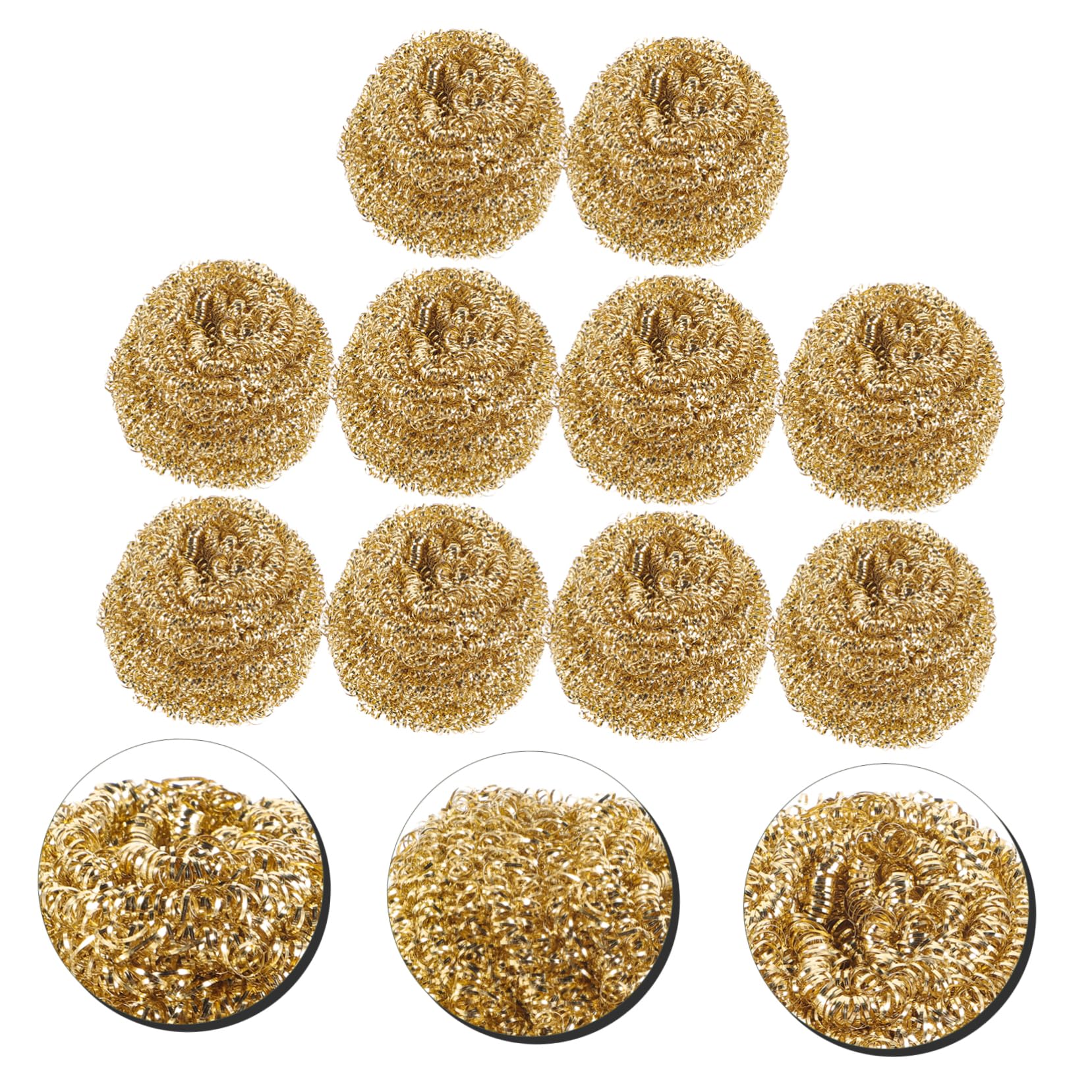 MOLUCKFU 10pcs Iron Nozzle Cleaning Ball Tip Cleaner Soldering Tip Ball Ts101 Tips Soldering Sponge Ts100 Cleaner Electronic Cordless Cleaning Tools Irons Kit Copper Golden