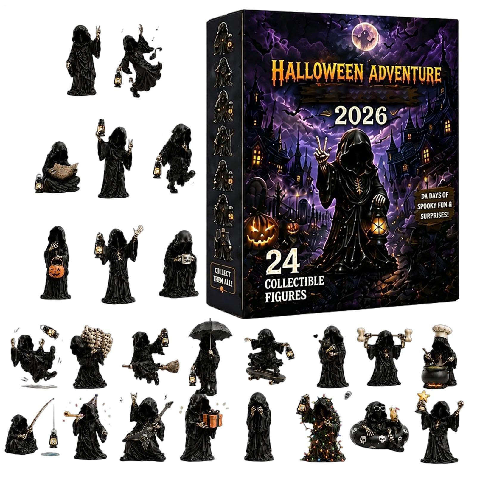Calendario Cuenta Regresiva Halloween Con Figura Recuerdo Coleccionable | Calendario De Cuenta Regresiva Con De Fantasma Para Adultos Adolescentes Árbol Repisa Jardín