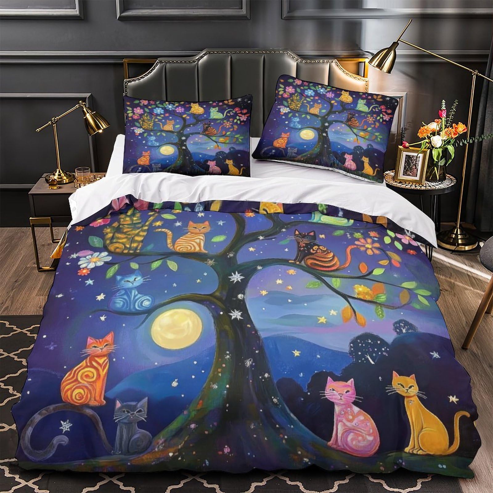 Linge de lit chat fantastique à offrir pour décorer une chambre de fille