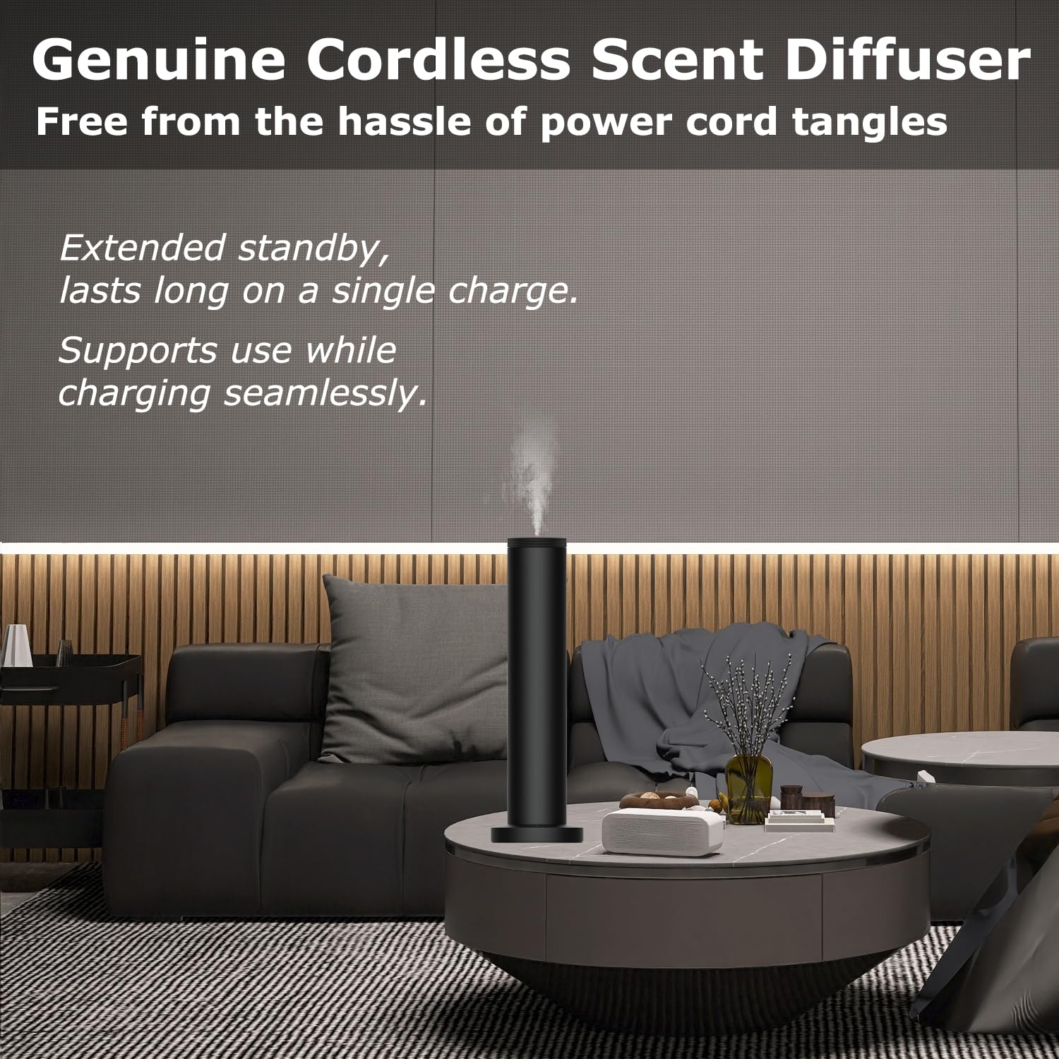 Difusor inalámbrico recargable mejorado 2025, difusor de aroma de hotel para toda la casa, máquina de aire aromático, control Bluetooth, difusor de aceite esencial sin agua para habitación grande