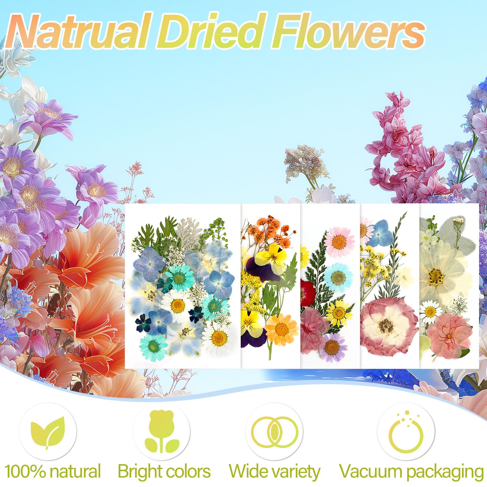 Fiori Secchi 84 Pezzi Per Resina - Decorativi Naturali Per Craft, Cornici, Saponi - Foto 5