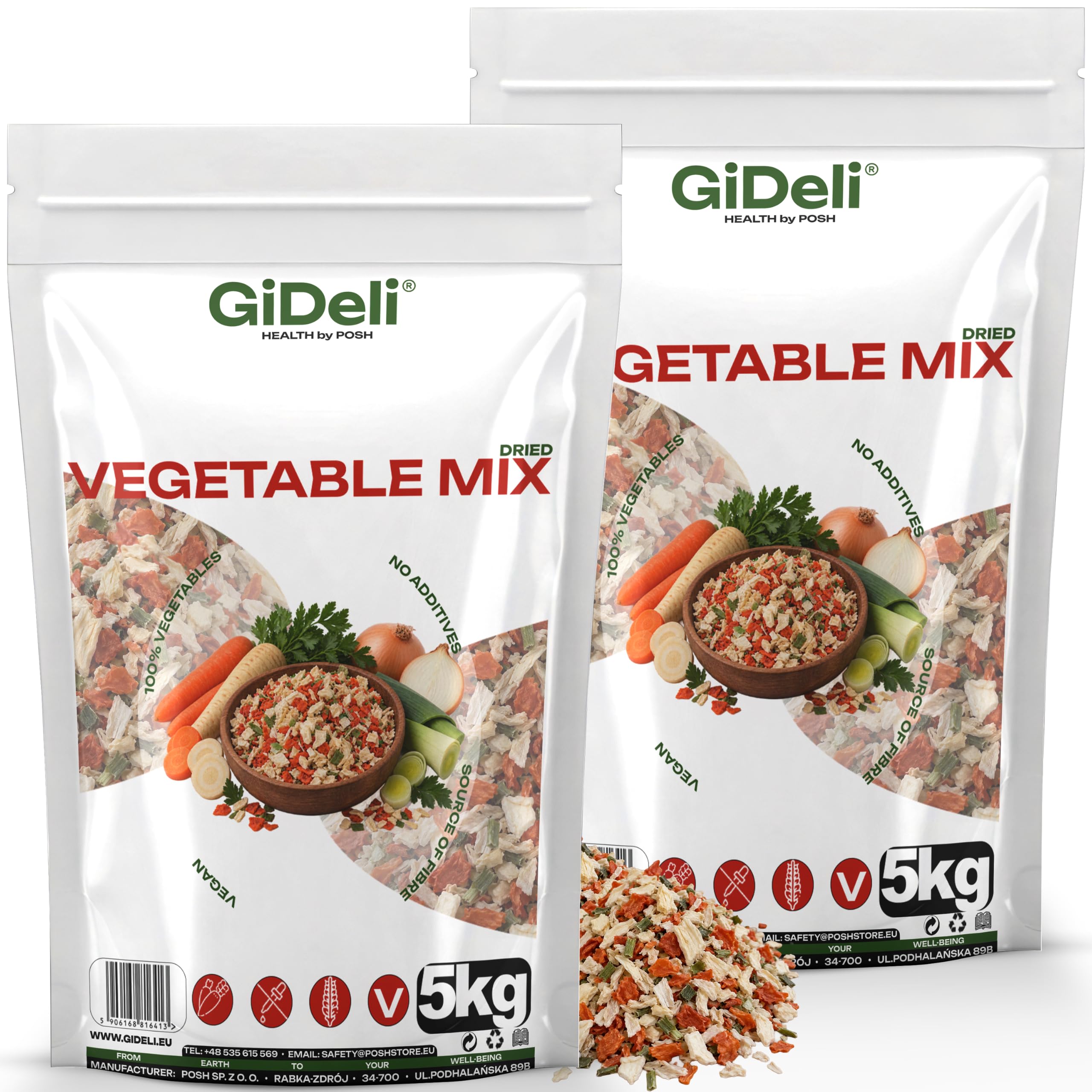 GiDeli Verdura Seca para Sopa 2x5kg - Verdura para Sopa sin Sal