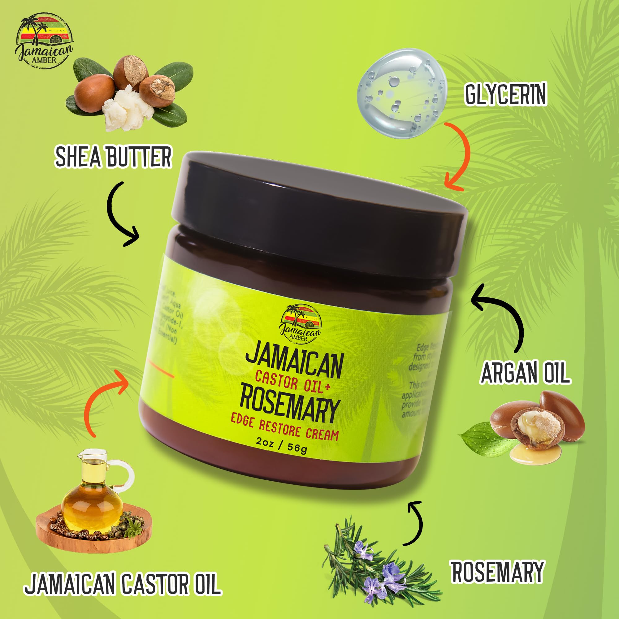 Rosemary Hair Edges Restore Cream - 60ml / 2 fl oz - Promote Hair Growth, Nourishes Follicles for All Types of Hair by Jamaican Amber - Image 4