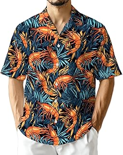 Funny Chicken Wing BBQ Hawaiian Shirt for Men Women, Fastfood Lovers Button Down Summer Beach Short Sleeve, S-5XL