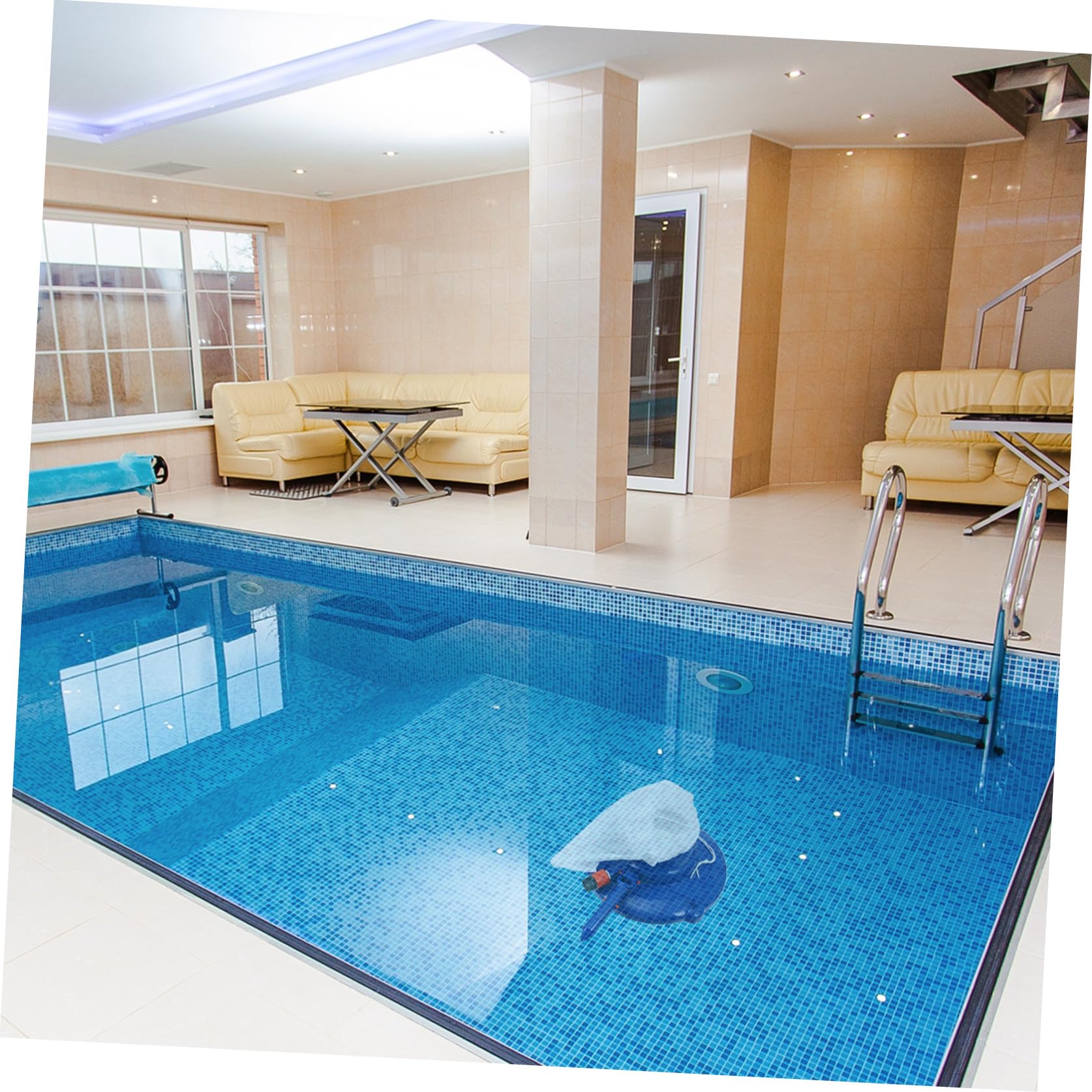Happyyami Cabezal de Limpieza Subacuática para Piscinas Portátil Azul Abs | Limpieza de Zonas Difíciles, Firme y Robusto, Accesorio para Spa y Hogar