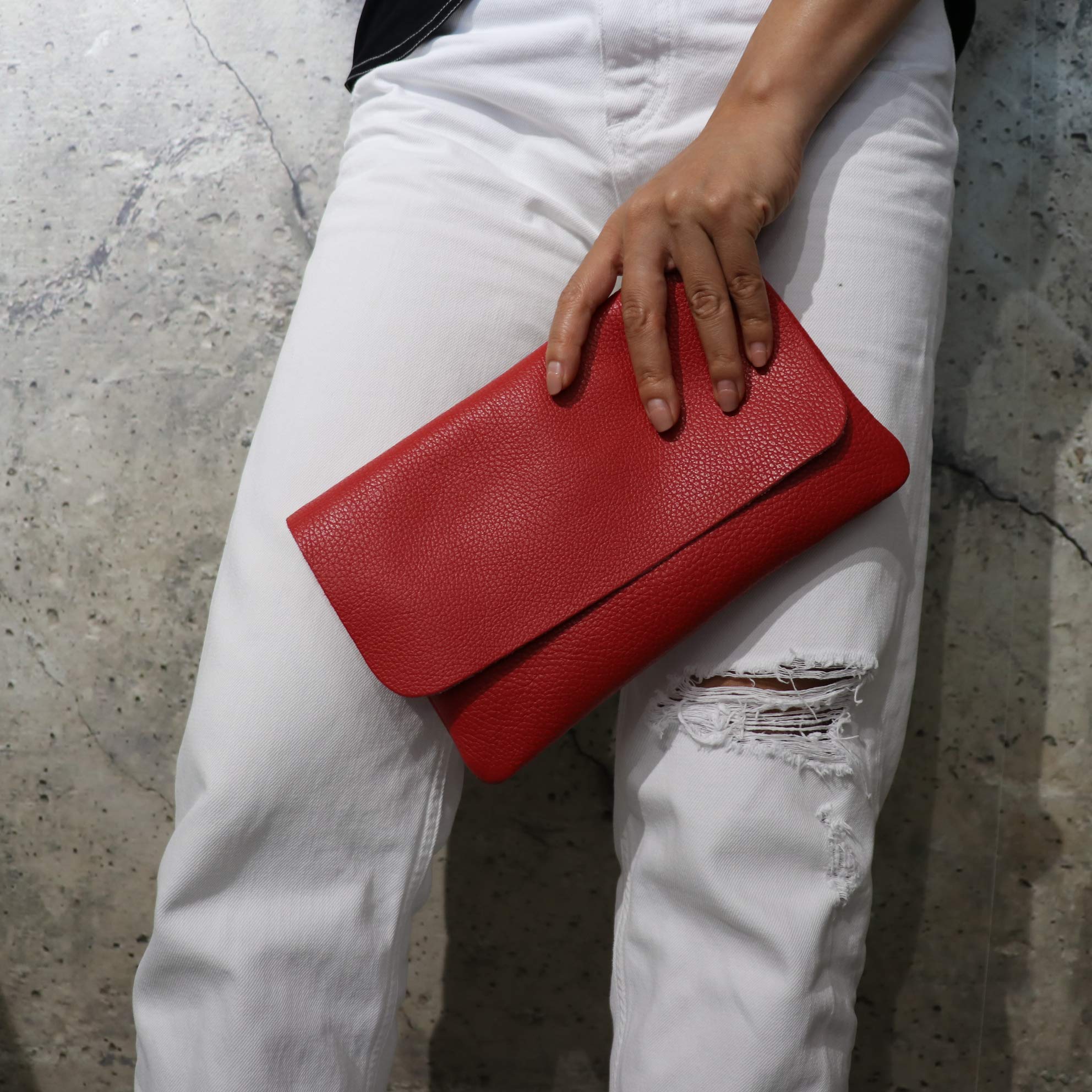 SH Leder Ely G149 Sac à bandoulière en cuir véritable 24,50 x 15 cm