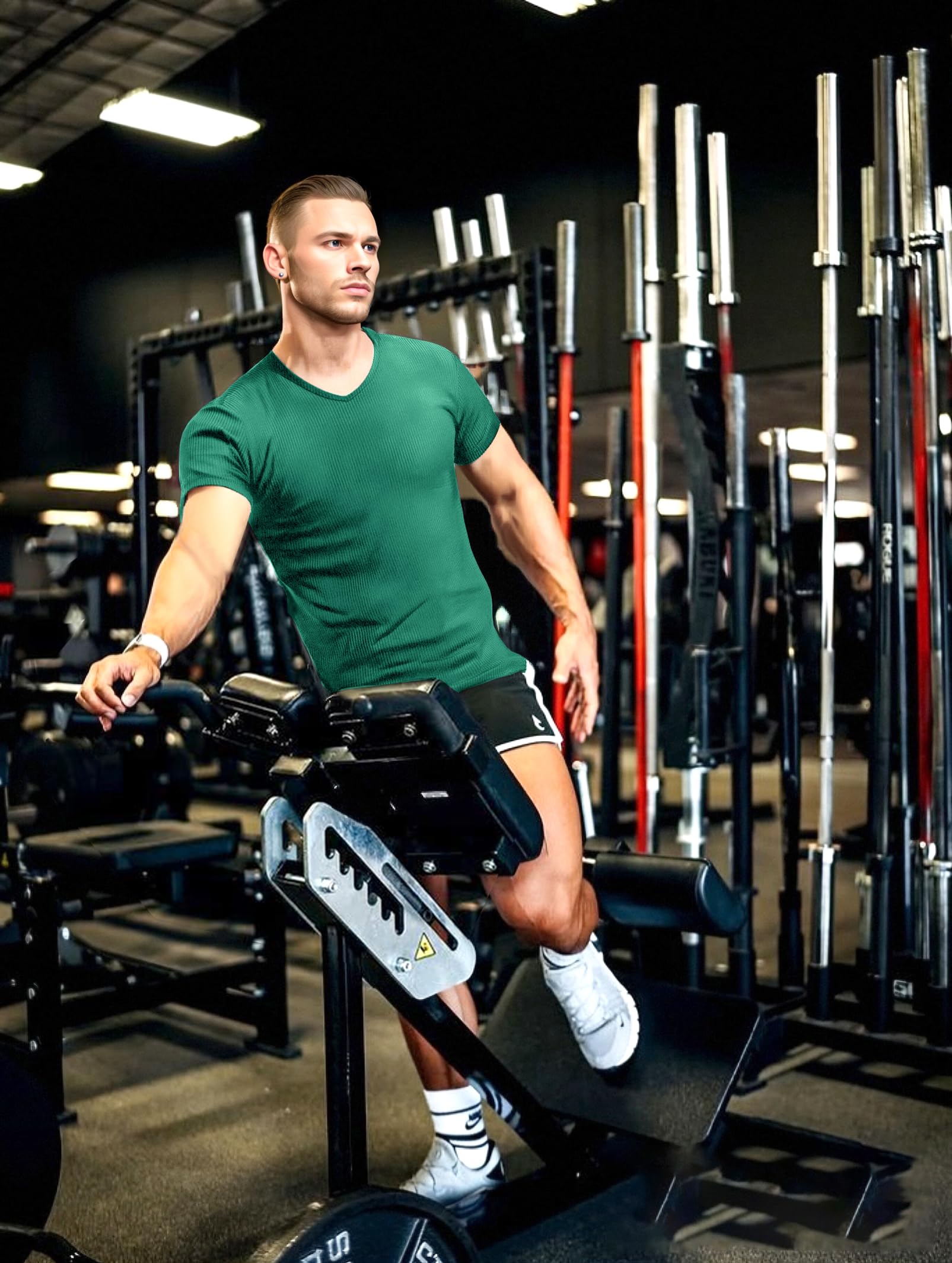 Lehmanlin 1, 2, 3 o 5 Piezas Camiseta Deporte Hombre, Camisetas Manga Corta Hombre, Secado Rápido Elástico Respirable para Running Gimnasio