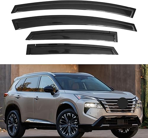 Miniatura 66 de IG - Visera para ventana de automóvil, protector contra la lluvia, el sol y el viento, con cinta adhesiva, deflector extraduradero para ventana