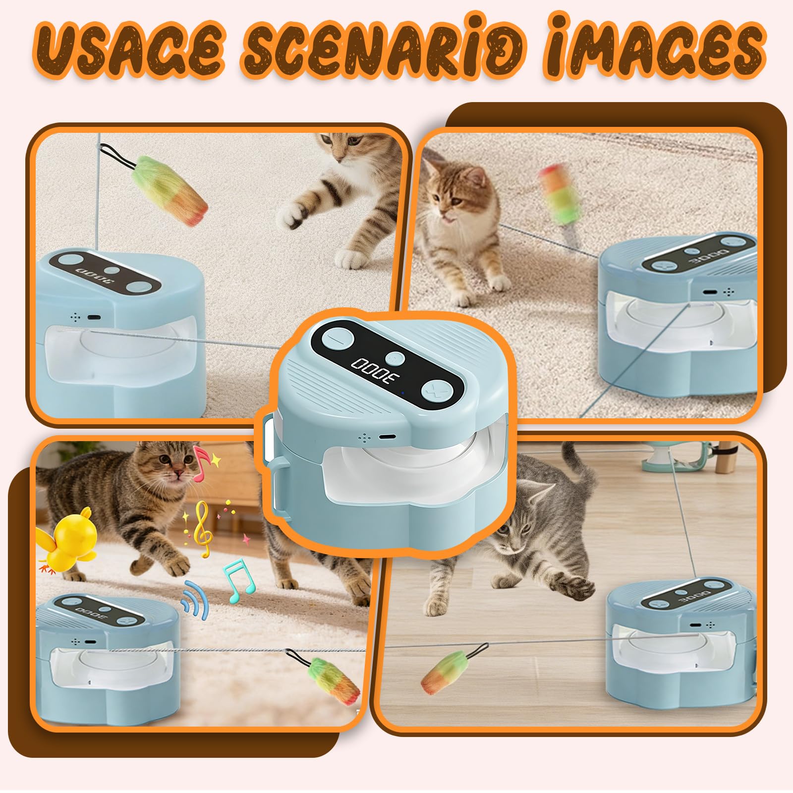 Jouet Chat, Jouets pour Chat avec Télécommande Jouet Interactif pour Chats D’intérieur avec Chargement USB-C Jouet de Chasse Stimulant Électrique pour Chats et Chatons