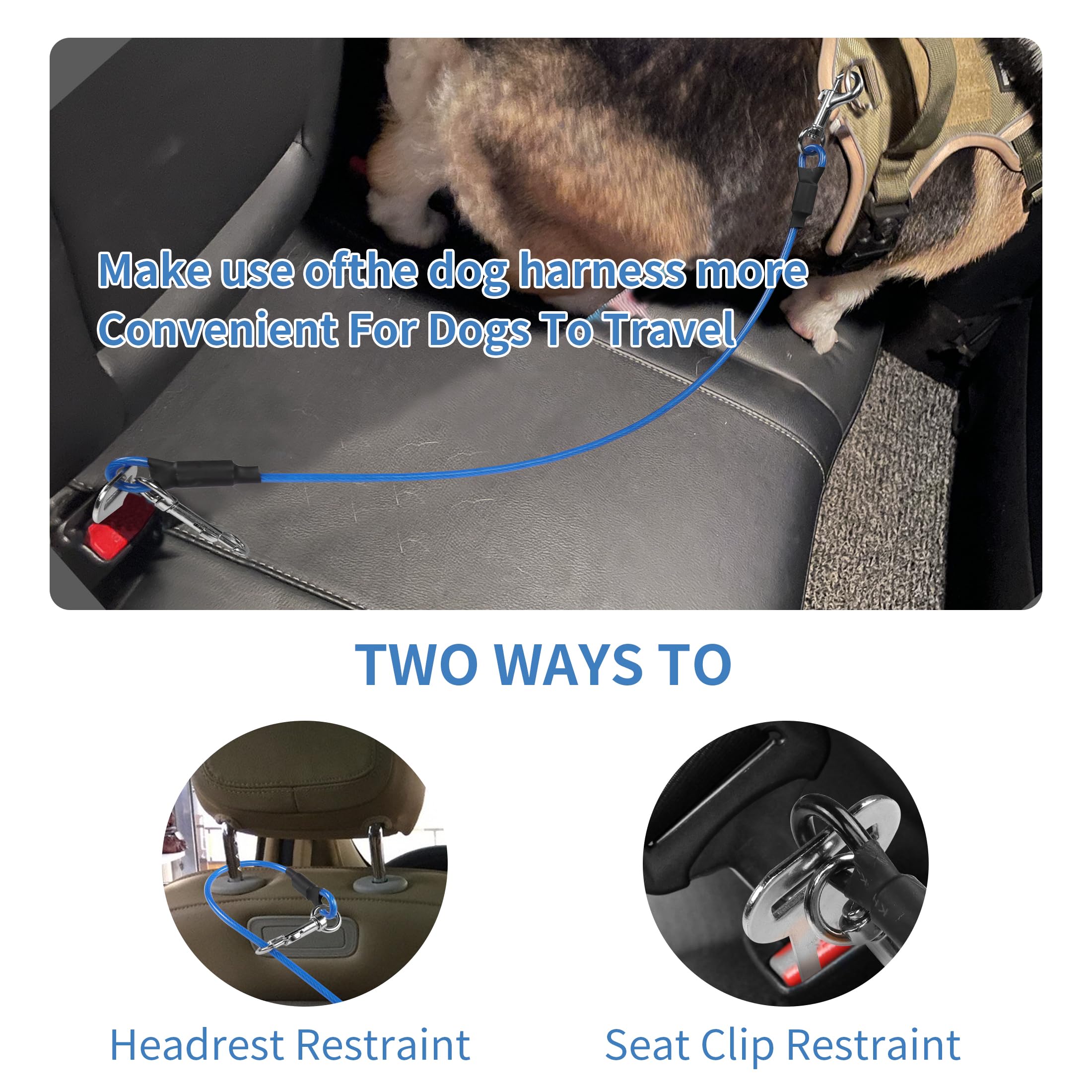 Cintura Di Sicurezza Per Cani In Cavo D'Acciaio - Anti Strappo E Morditura Per Auto, 3 Misure - Foto 13