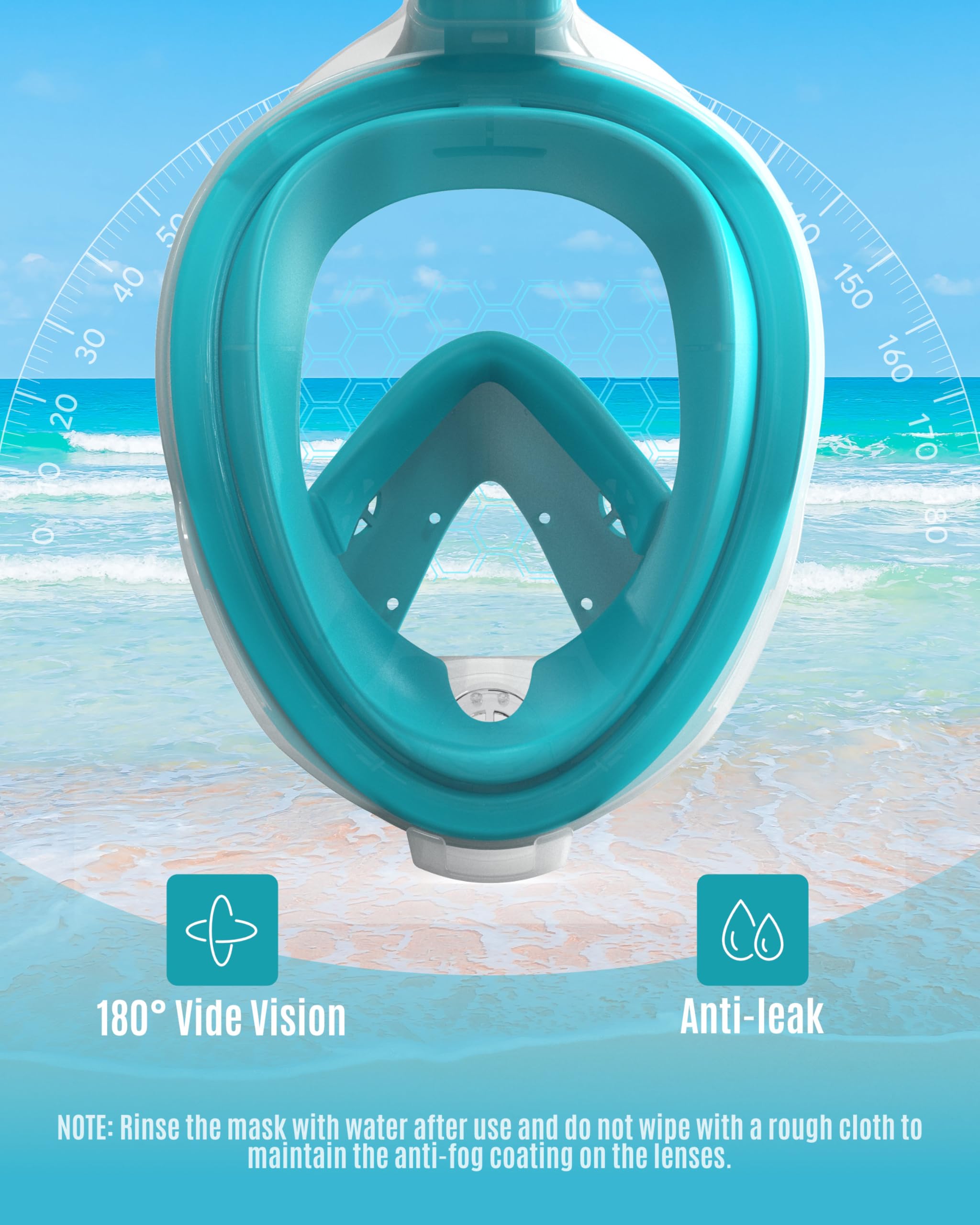 G2RISE Máscara de snorkel adulto (verde, XL)