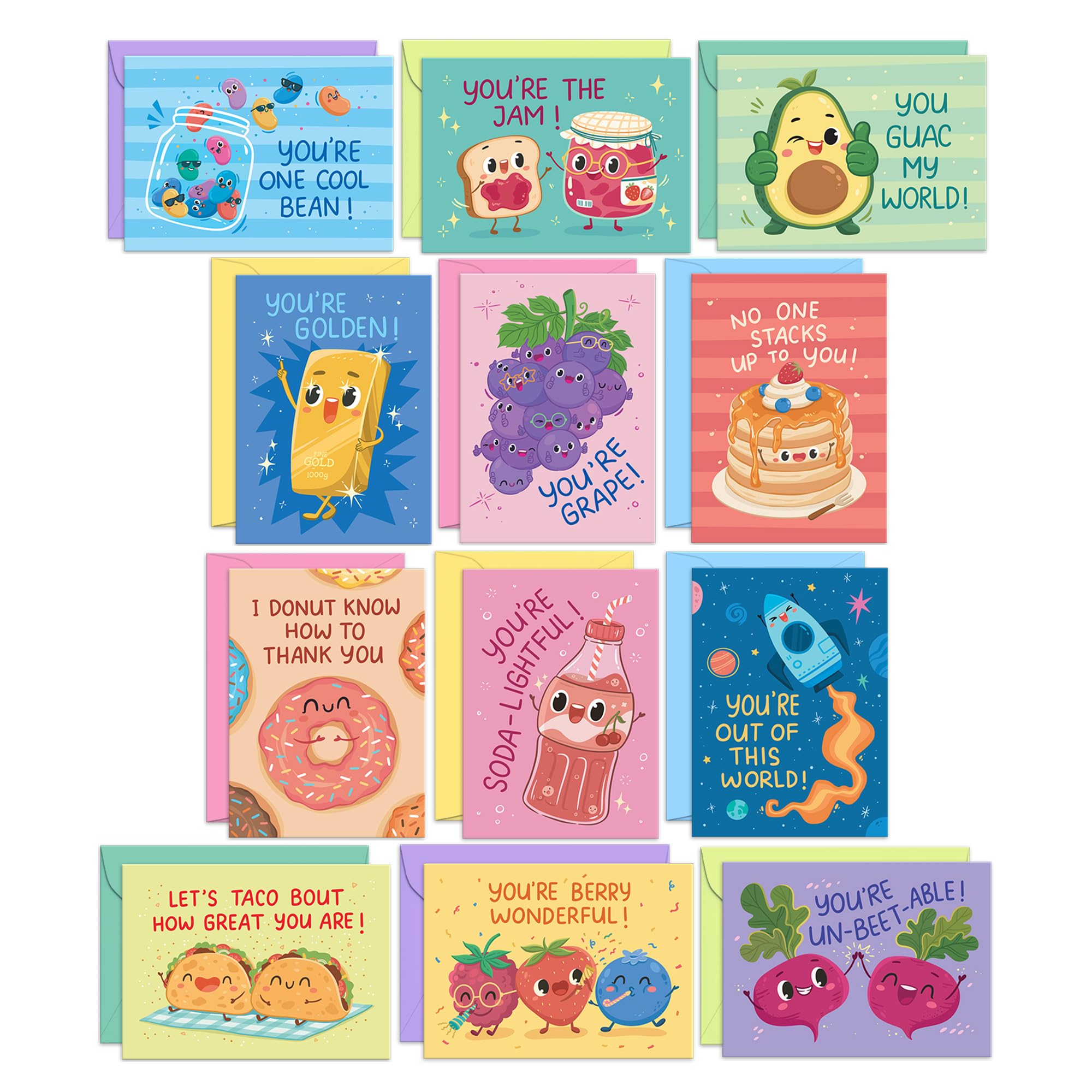 S&O Assorted Funny Thank You Cards with Envelopes - Cute Thank You Cards for Teachers, Office Coworker, Employee & Staff Appreciation - Appreciation