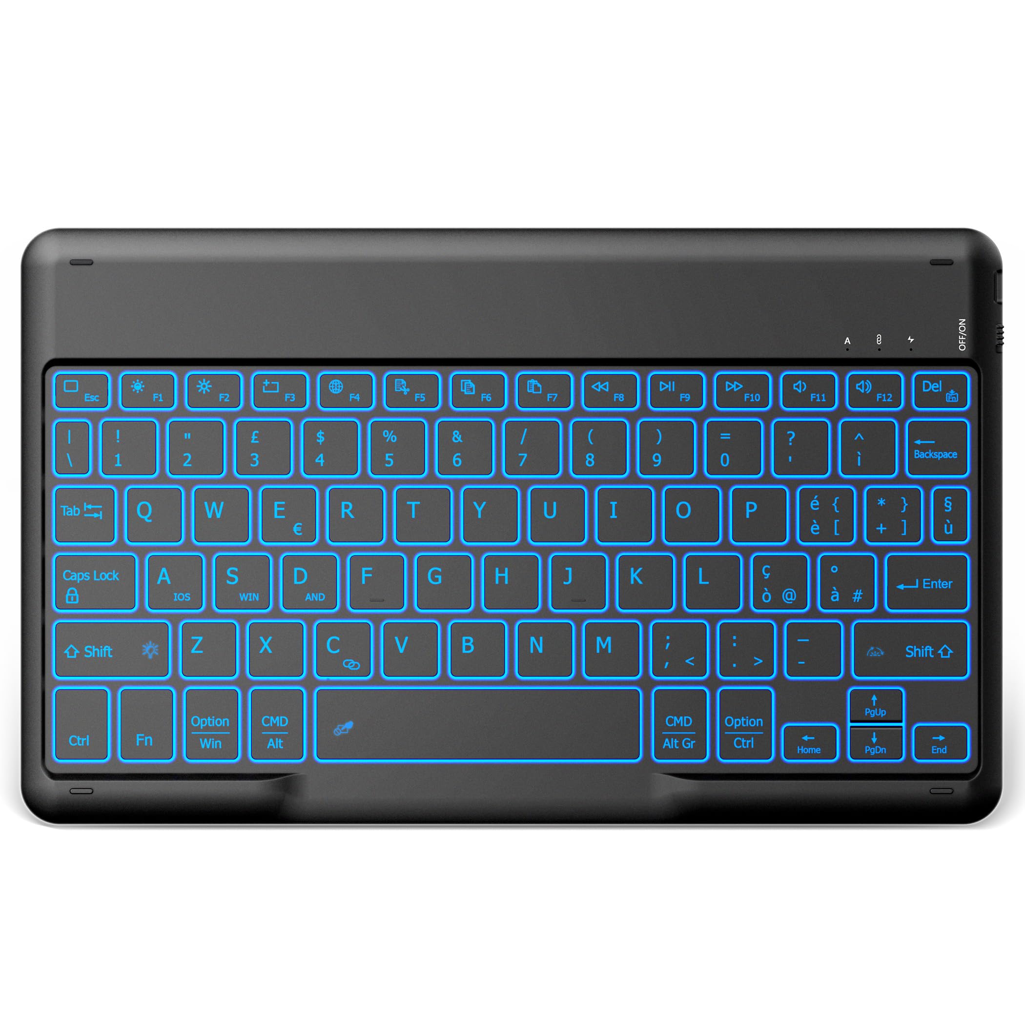 EasyAcc Tastiera Bluetooth Wireless con Windows/Android/iOS, Tastiera Portatile con Tablet Layout Italia, Tastiera Tablet, Retroilluminata