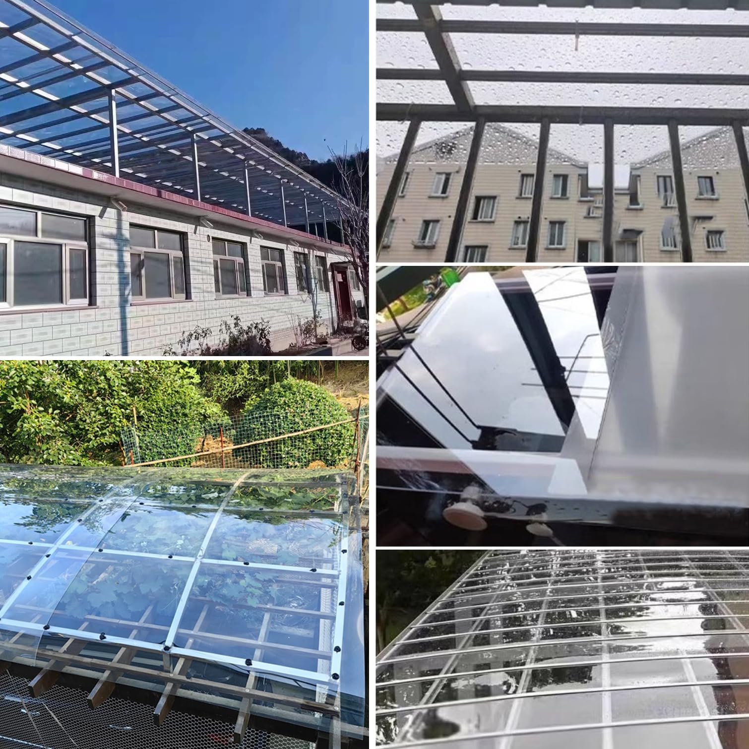 Panel de techo de policarbonato transparente de 1 mm, resistente a la lluvia, anti UV, fácil de doblar, 1 m x 14 m