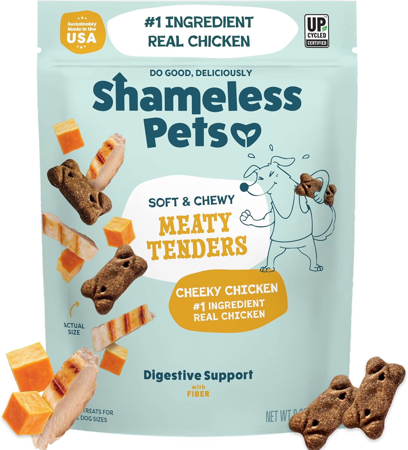 Shameless Pets Soft Dog Treats – Cheeky Chicken Meaty Tenders, Grain Free, 8 oz