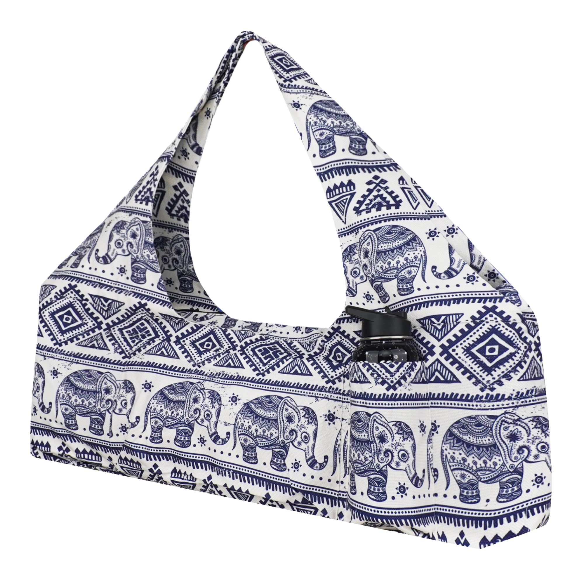 jswuffx Large Yoga Mat Bag Yoga Bags and Carriers Fits All You Stuff Yoga Tote Bag with Yoga Mat Strap, Elastic Pockets and Zipper Pockets