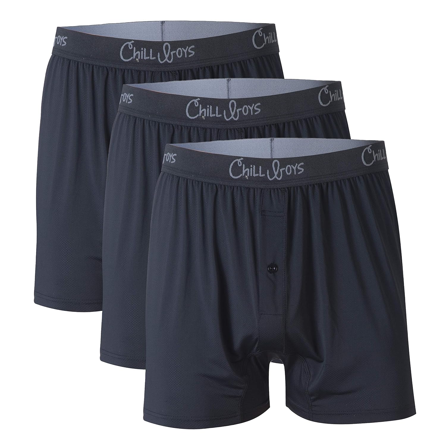 Chill Boys Performance Boxers 3 Pack Mens Underwear Cool Mens Boxers Moisture Wicking Underwear Comfortable Boxer Shorts