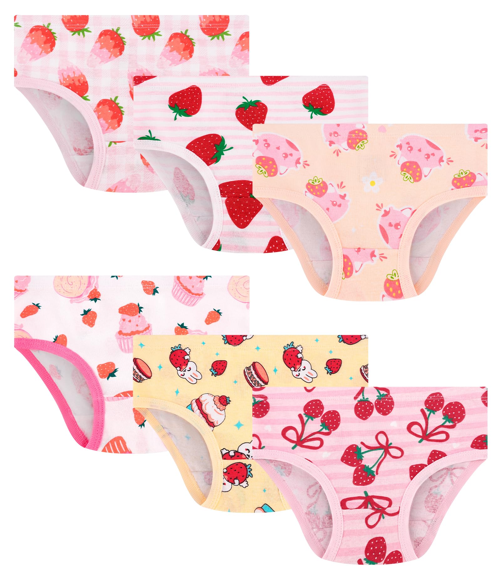 Girls and Toddlers 100 Cotton Underwear Tagless Soft Panties Size 2-3T 4-5T 6 8 10 12 6-Pack