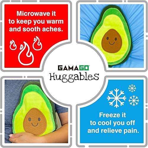 Miniatura 3 de GAMAGO Avocado Heating Pad & Pillow Huggable - Microwavable Heat Pad For Cramps, Aches & Anxiety Relief - Cute Heat Pack Stuffed With Eco-Friendly