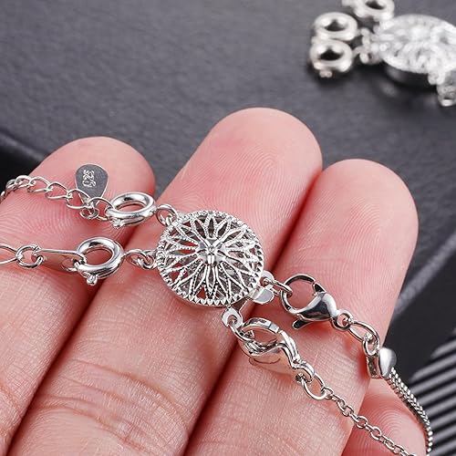 Miniatura 3 de ASH'S CHOICE Juego de 2 cierres para collares, oro y plata de 14 quilates, sin enredos, conector separador de collares, cierres para hacer pulseras