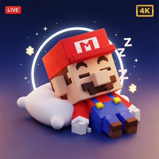 Sleepy Pixel Mario: Cozy Block Dreams Screensaver