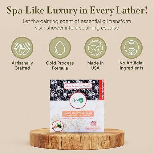 Miniatura 3 de Jabón de frambuesa negra  Barra de jabón hecha a mano de Castilla de 5 onzas  Fragancia dulce afrutada  Jabones naturales de aceite esencial puro