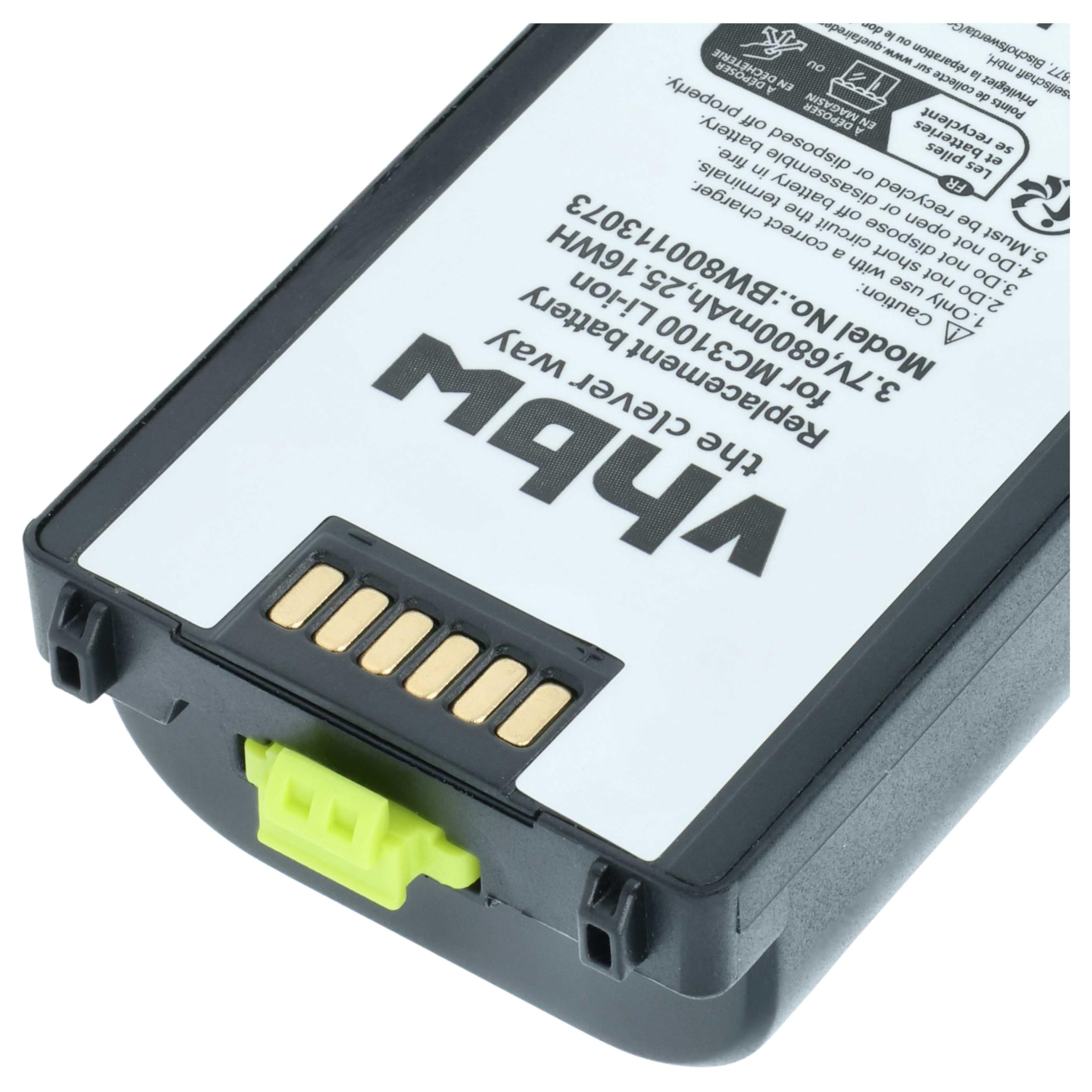vhbw Batterie Compatible avec Symbol MC3190, MC3100, MC3190G, MC3190-G13H02E0, MC3190-GL4H04E0A Scanner de Code-Barre POS (6800mAh, 3,7V, Li-ION)