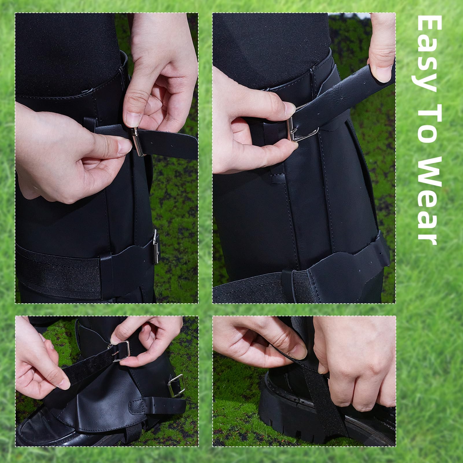 NICENEEDED PU Leather Costume Boot Covers, Adjustable Leg Cover Boot Covers, Medieval Leg Guards for Cosplay Accessories - Image 4