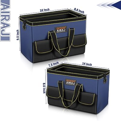 AIRAJ Tool Bag 2-Pack Set, 14" & 16" Wide Mouth Tool Bags for Men and Women