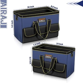 AIRAJ Tool Bag 2-Pack Set, 14 & 16 Wide Mouth Tool Bags for Men and Women