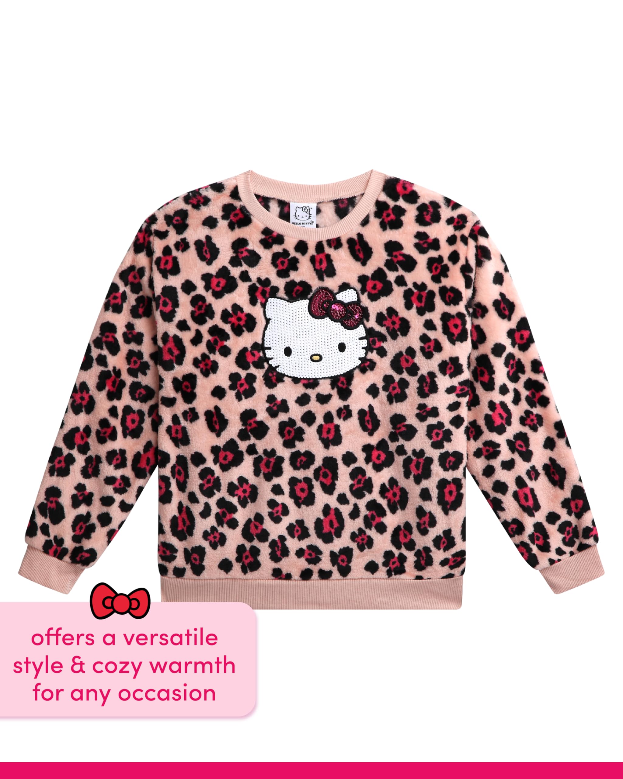 Hello Kitty Mädchen-Pullover-Set – 2-teiliges Outfit mit weichem Rundhalsausschnitt und Legging-Hosen Set für Mädchen (Größen 2T-12)