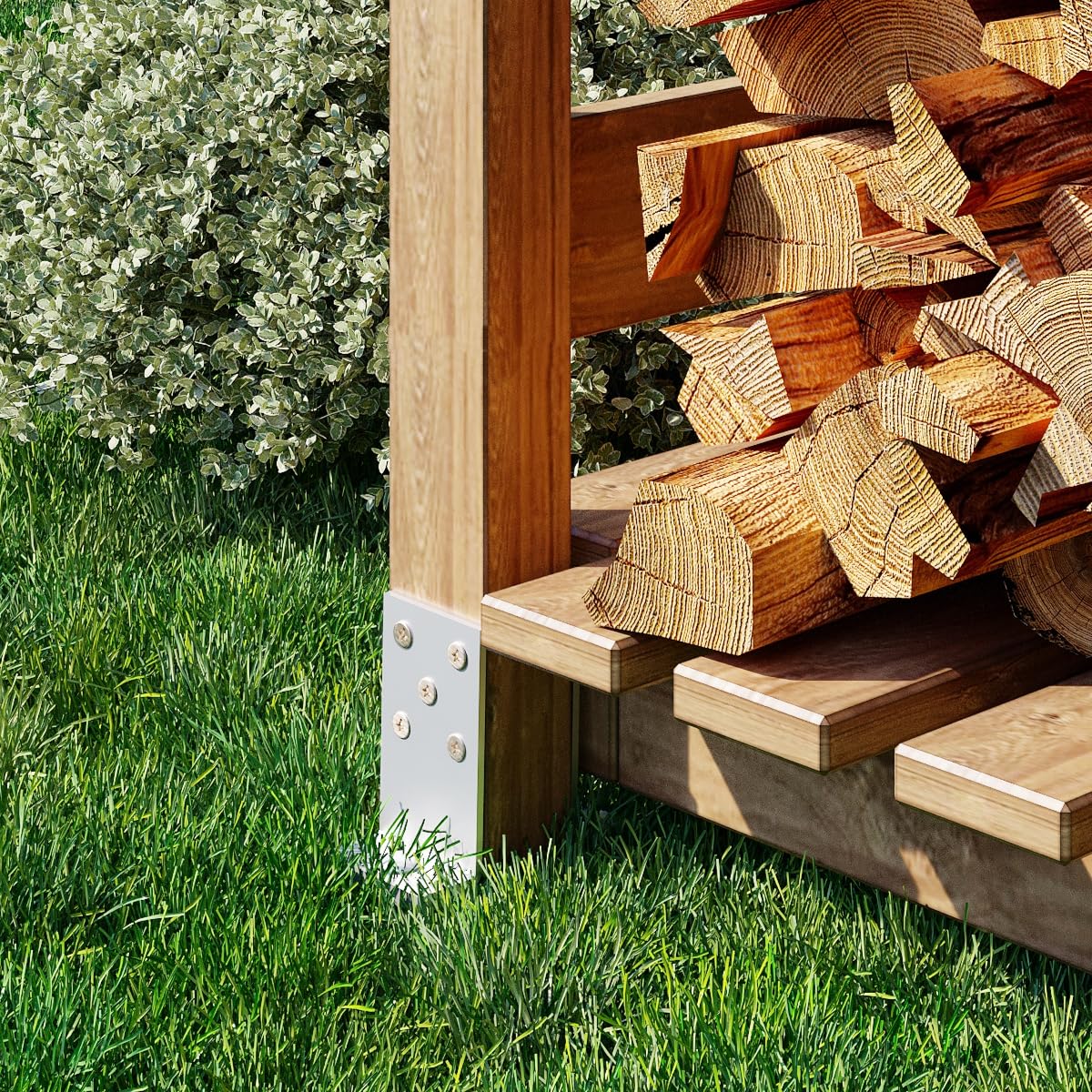 TRIBECCO Einschlag-Bodenhülse U-Form für Vierkant-Holzpfosten Stützenschuh verstellbar bis 140 mm Länge 700 mm U-Pfostenträger zum Einschlagen in den Boden feuerverzinkter Stahl