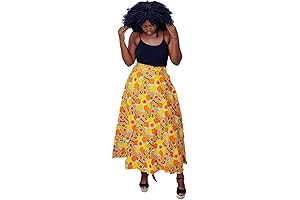 Beautiful Vibrant Summer African Ankara Print Wrap Skirt with Matching Head Wrap...