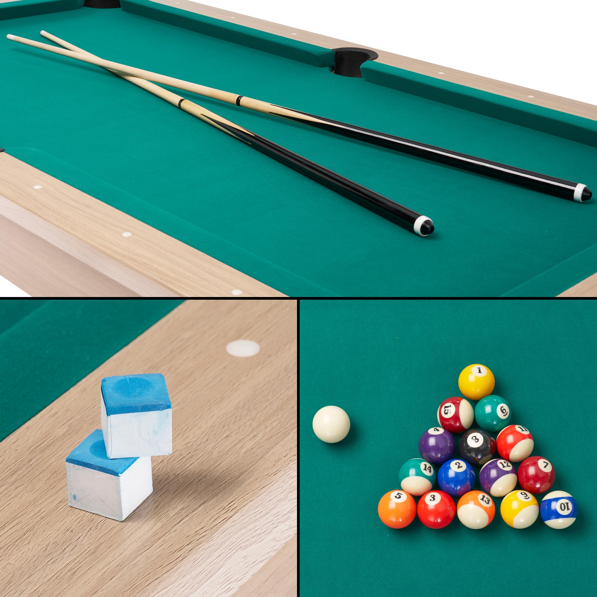 Table de Salle à Manger Convertible 3 en 1 Billard Tennis de Table 6-8 Places