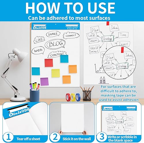 Miniatura 4 de Juego de 31 blocs de caballete pegajoso, 25 x 30 pulgadas, bloc de notas grandes, papel de diagrama de anclaje, papel de gráfico de anclaje, papel