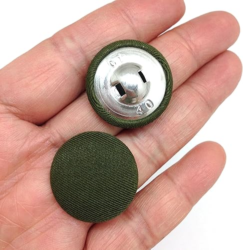 Vista 8 de PEPPERLONELY 10 piezas de tela de 0.394 in cubierta con botones redondos de vástago de metal, azul marino