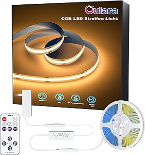 OULARA LED Streifen Strip 10M 2700K,Dimmbar Warmweiss 24V LED Band set mit RF Fernbedienung und Netzteil,CRI90+ Hell Unterbauleuchte für Home DIY Dekoration,Timerfunktion