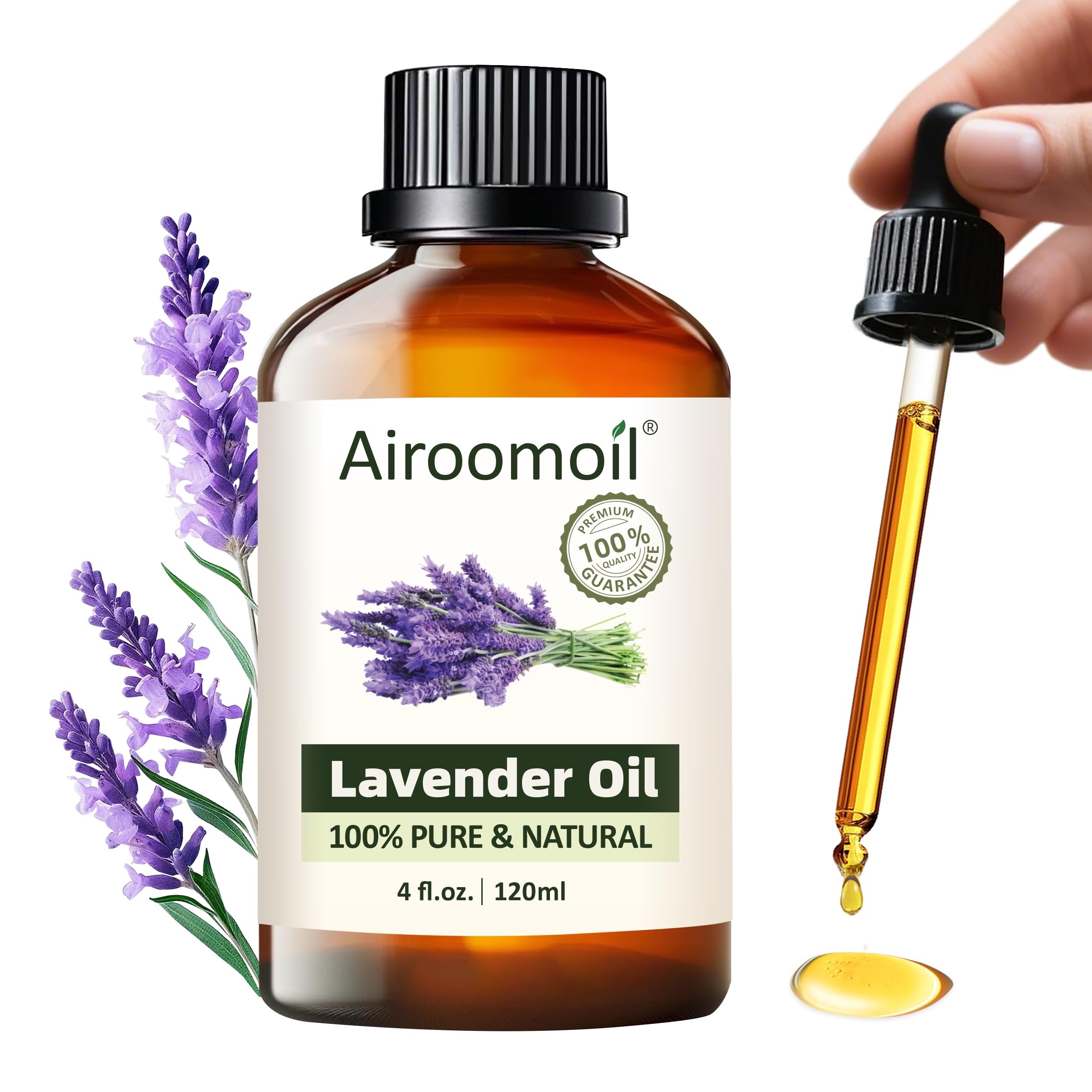 Premium Lavender Essential Oil for Relaxation DIY Diffusers Candles Nails Soaps Shampoo Scented Oil 4 Fl Oz