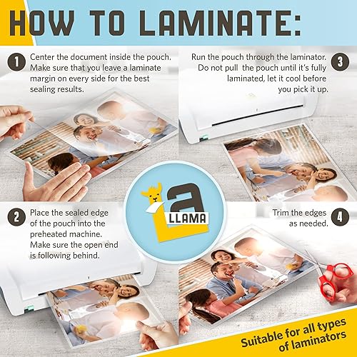 Miniatura 7 de Bolsas de laminación térmica mate, 9 x 11.5 pulgadas, 3 mil de grosor, acabado mate, paquete de 50, aptas para hojas de laminado de tamaño carta de