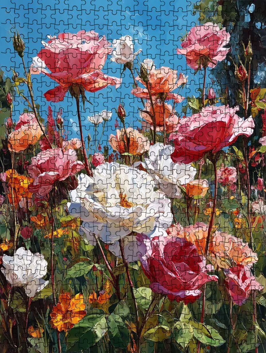 Rosa Blumen Puzzle 3000 Teile Erwachsene, Jigsaw Puzzle 3000 Teile, Komplex Herausfordernd Puzzles, Familie Aktivität Spiele, Impossible Klassische Puzzles, für Wanddekoration und Geschenke FNKL2-316