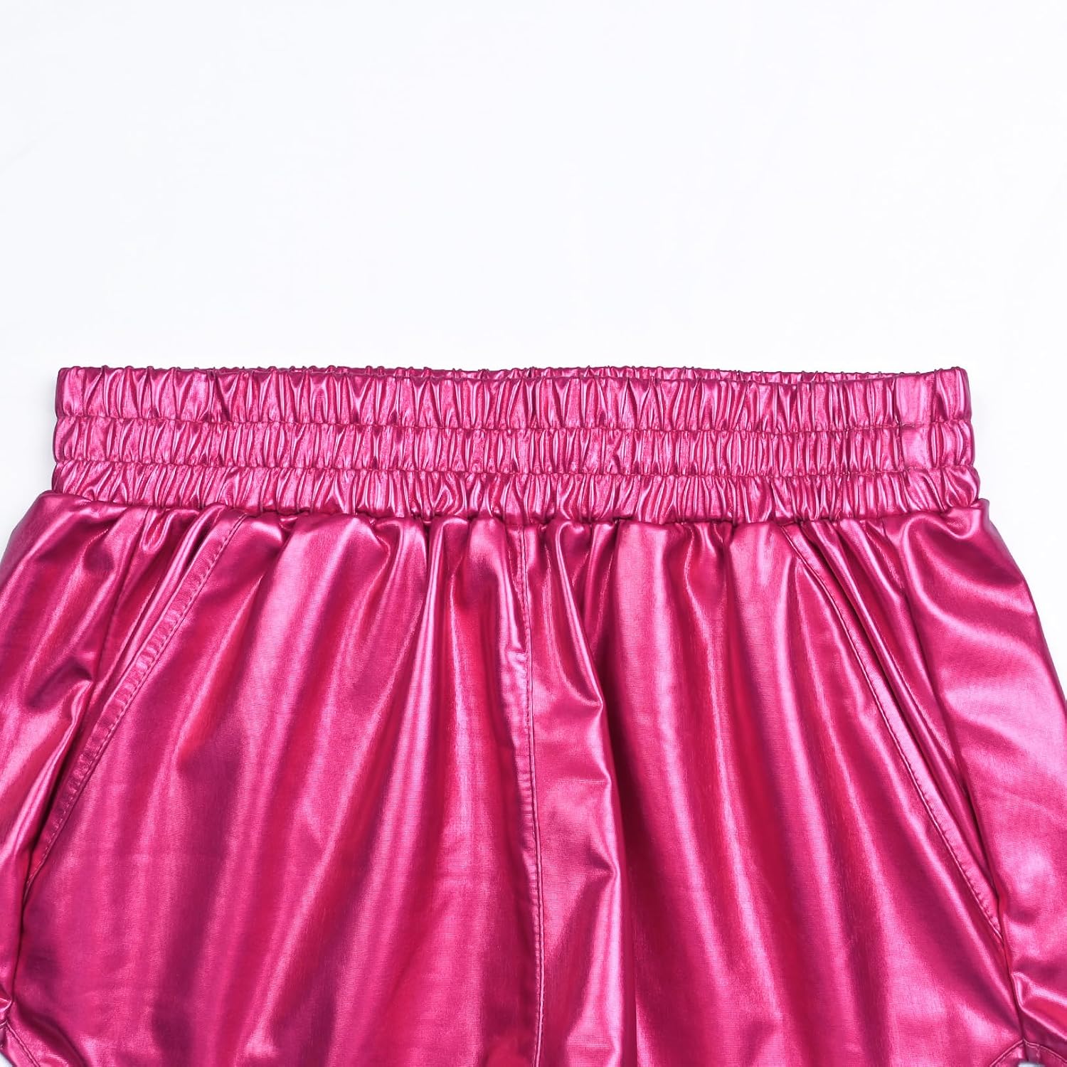 Perfashion Women's Metallic Shiny Shorts Sparkly Hot Yoga Outfit