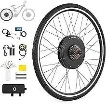 CO-Z 500W/1000W Kit Bici Elettrica 26/28 Pollici Kit Conversione Motore Bici Elettrica Ruota Posteriore e Anteriore Compatibile Batteria da 36V/48V con Pannello LCD e Sistema PAS