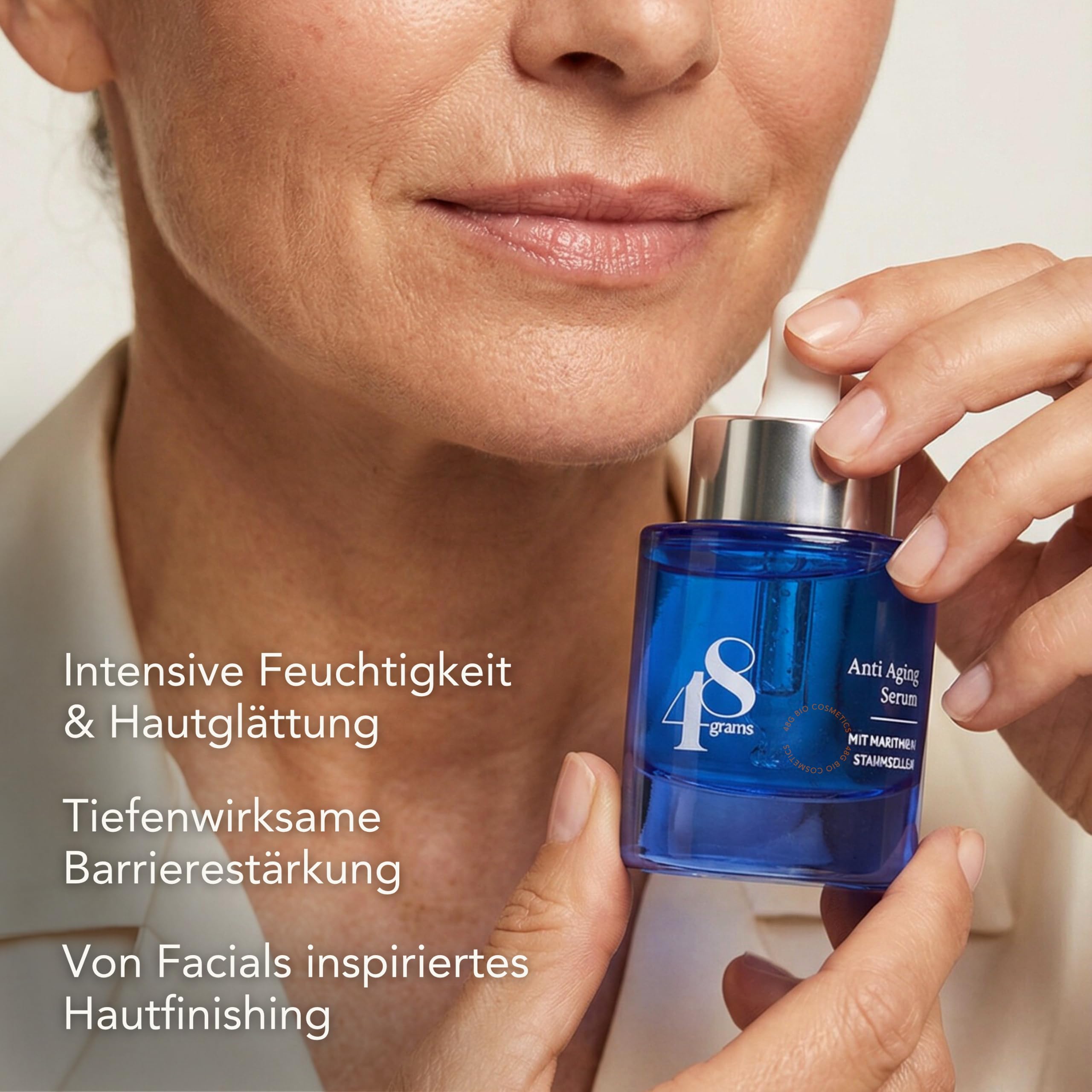 Anti-Aging Serum mit maritimen Stammzellen – 30ml | Hochwirksames Gesichtsserum gegen Falten & müde Haut | Für reife, empfindliche Haut | Vegan & frei von Mikroplastik