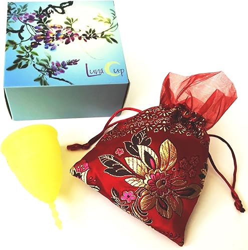 Luna Copa Menstrual Set con bolsa de almacenamiento 1 violeta grande., 1 Large Yellow, 1 Small Violet, 1 Small Yellow Luna Copa Menstrual Set con bolsa de almacenamiento 1 violeta grande., 1 Large Yellow, 1 Small Violet, 1 Small Yellow