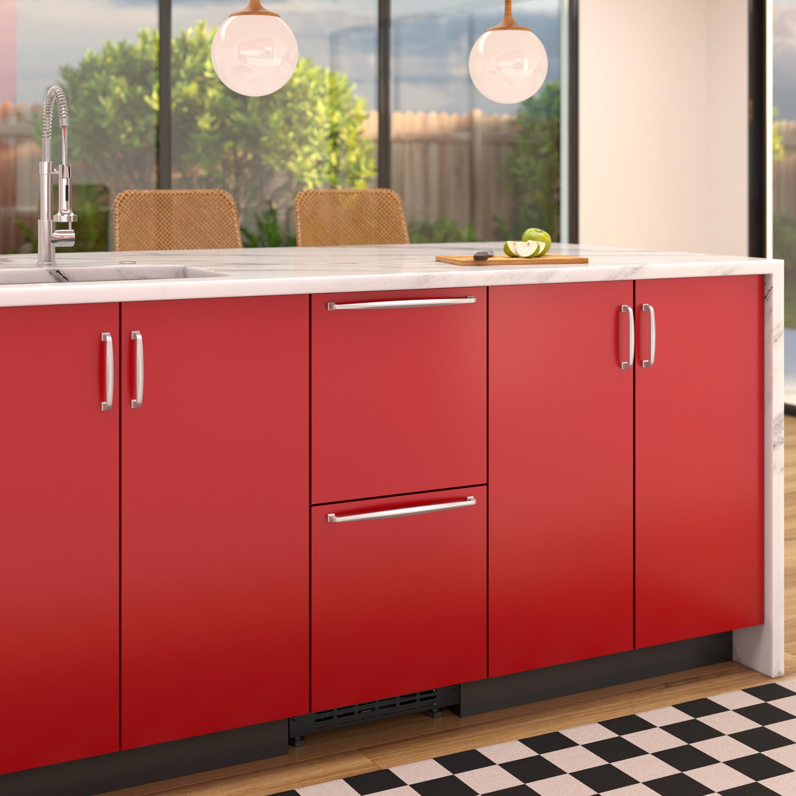 KoolMore 15 in. Panel Ready Built-In Double Drawer Refrigerator, Frost-Free Undercounter Fridge with Digital Temperature Control, Stainless-Steel Drawers, ETL Listed on Fridge.com