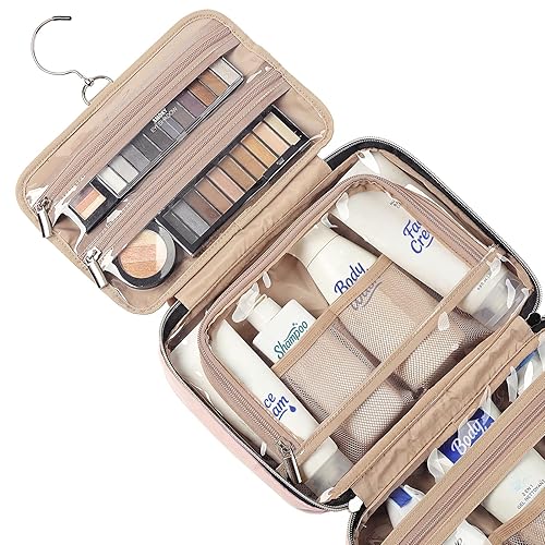 Miniatura 4 de NISHEL Neceser de viaje para mujer, organizador colgante y portátil para champú de tamaño de viaje, acondicionador, juego de cepillos y accesorios