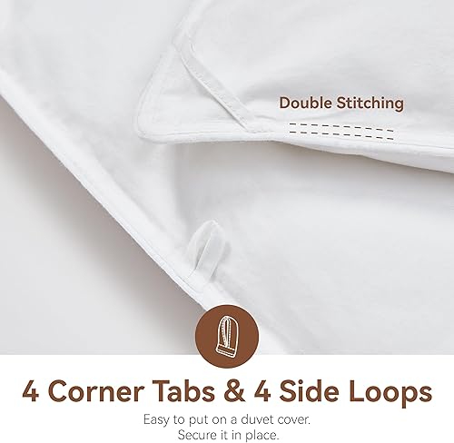 Miniatura 6 de Edredón de fibra de plumón de ganso tamaño Queen, relleno de edredón para todas las estaciones, edredón de cama de hotel 750+FP, ultra suave, tela