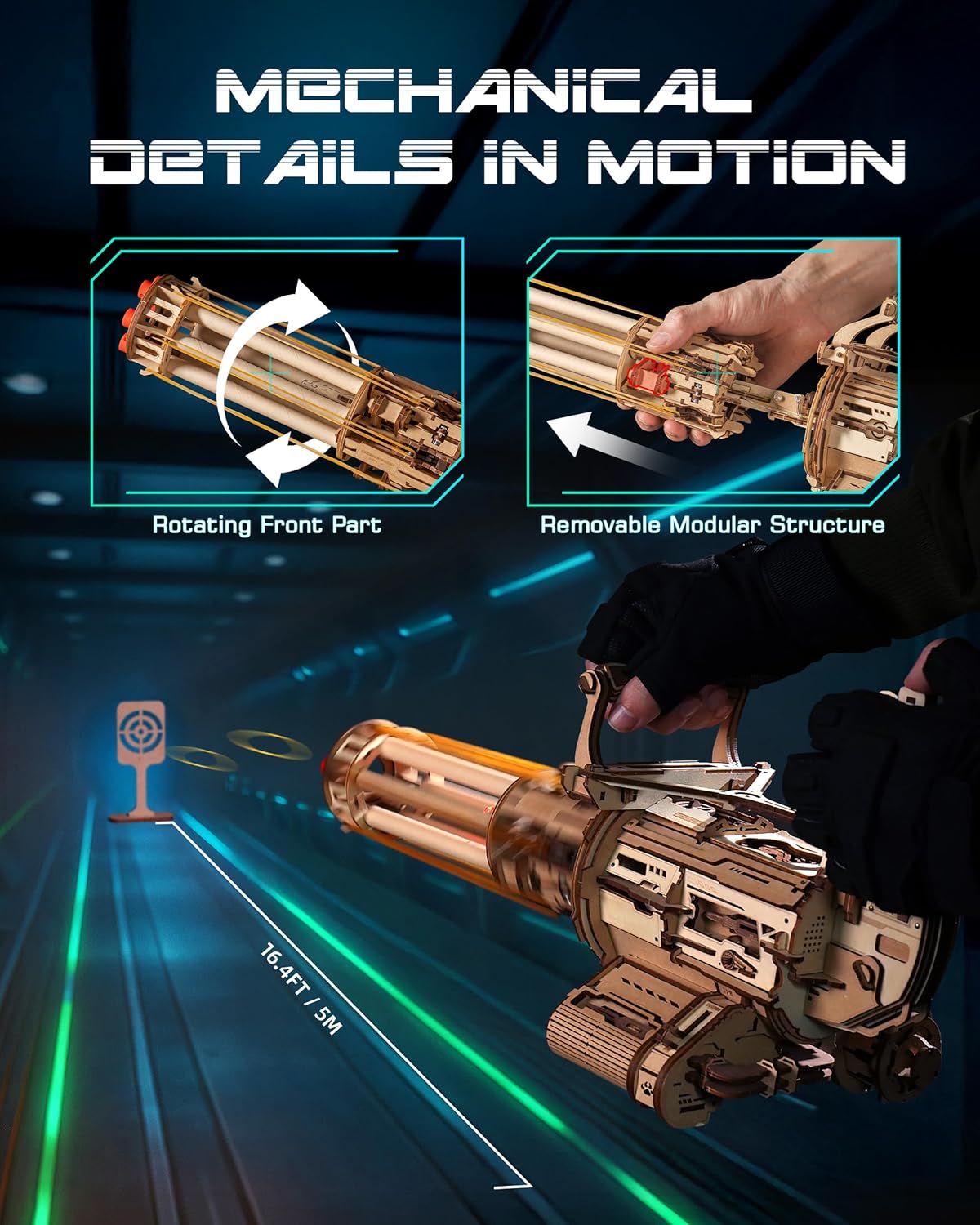 ROBOTIME Wooden 3D Puzzles for Adults, Wooden Rubber Bands Puzzles, 3D Toy Puzzle Model Building Kit, Birthday/Christmas/Creative Gifts for Adults&Teens - Image 2