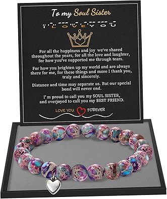 Stocking Stuffers for Teens, Christmas Gifts for Mom from Daughter Beaded Bracelets for Women Teen Girl Gifts Adjustable Charm Link Bead Birthday Graduation Gift for Her Girlfriend Sister